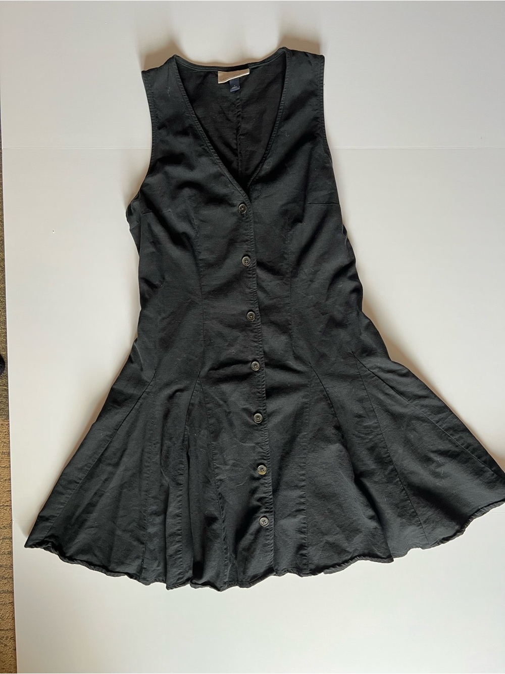a new day Black Sleeveless Button-Front Flared Mini Dress